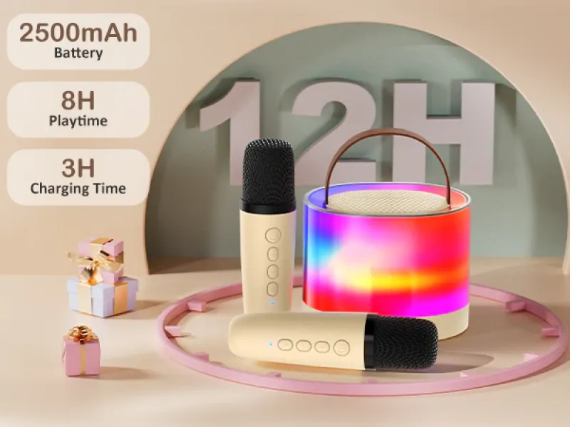 Comprar Karaoke Ninos Doble Microfono en Electroshopy - Ángulo 2